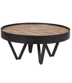 WOOOD Dax Bijzettafel - Hout/metaal - Natural - 34x74x74