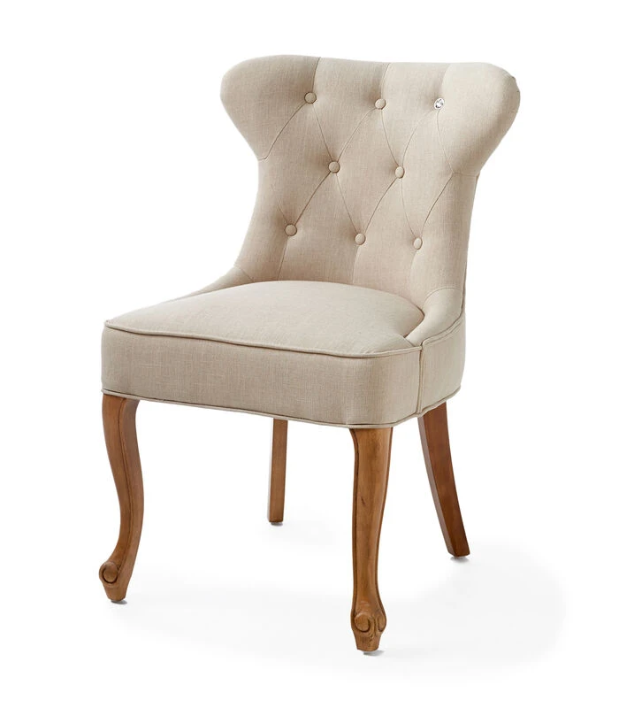 Eetkamerstoel - George Dining Chair - Linnen Flax - Naturel 2 Eetkamerstoel - George Dining Chair - Linnen Flax - Naturel - Afbeelding 2