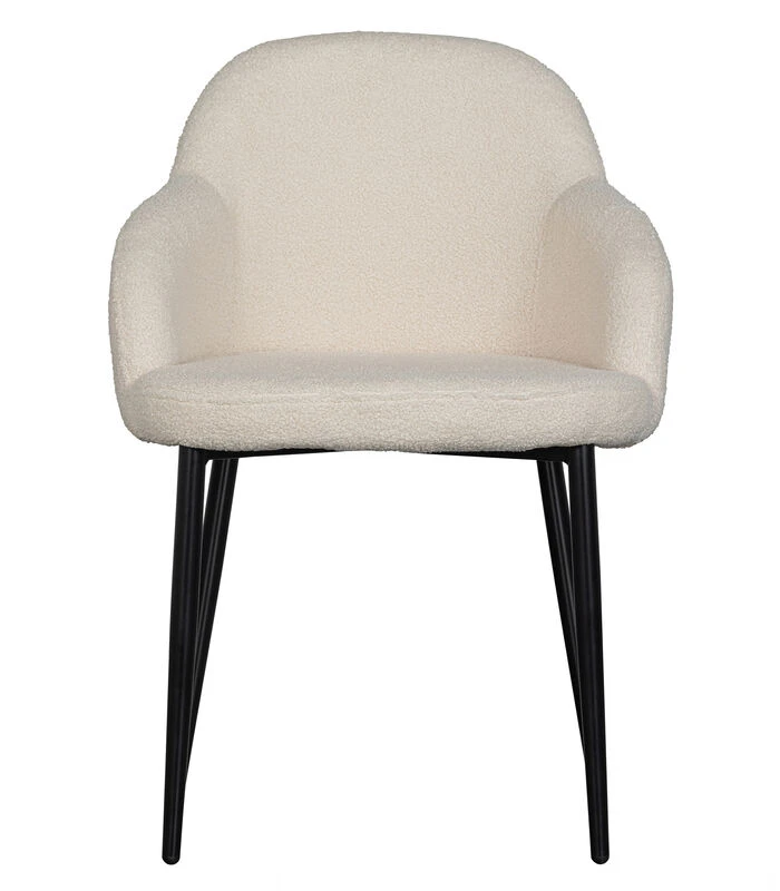 WOOOD Eetkamerstoel Noortje - Teddy - Wit - Set Van 2 3 WOOOD Eetkamerstoel Noortje - Teddy - Wit - Set Van 2 - Afbeelding 3