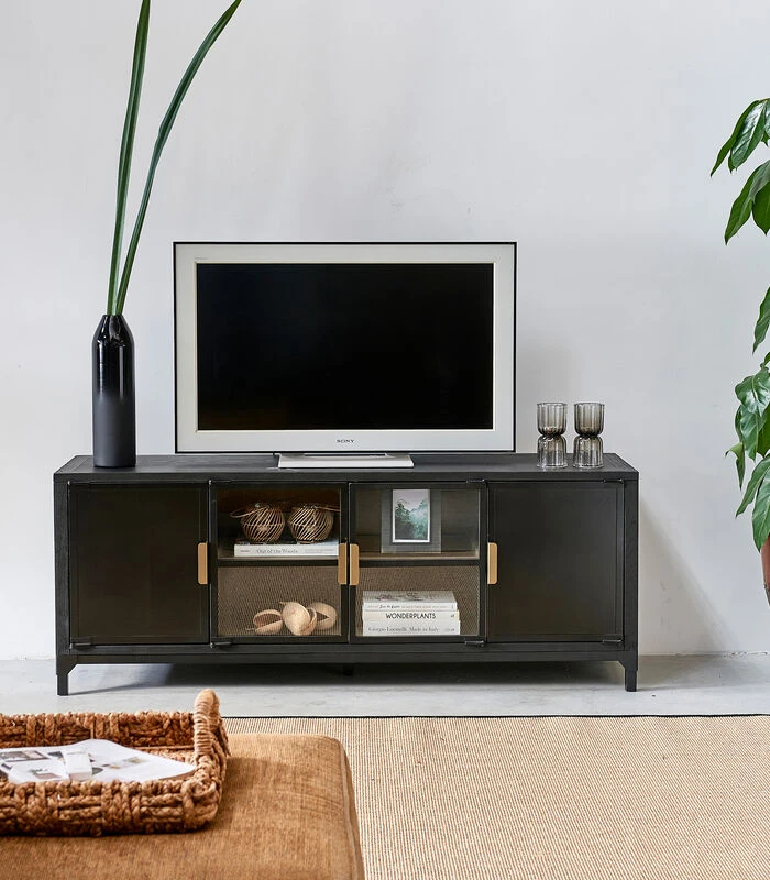 West Lake Flatsc Dresser - Gerecycled Eikenhout, IJzer, Glas - (LxBxH) 108.0x28.0x51.0 Cm 2 West Lake Flatsc Dresser - Gerecycled Eikenhout, IJzer, Glas - (LxBxH) 108.0x28.0x51.0 Cm - Afbeelding 2