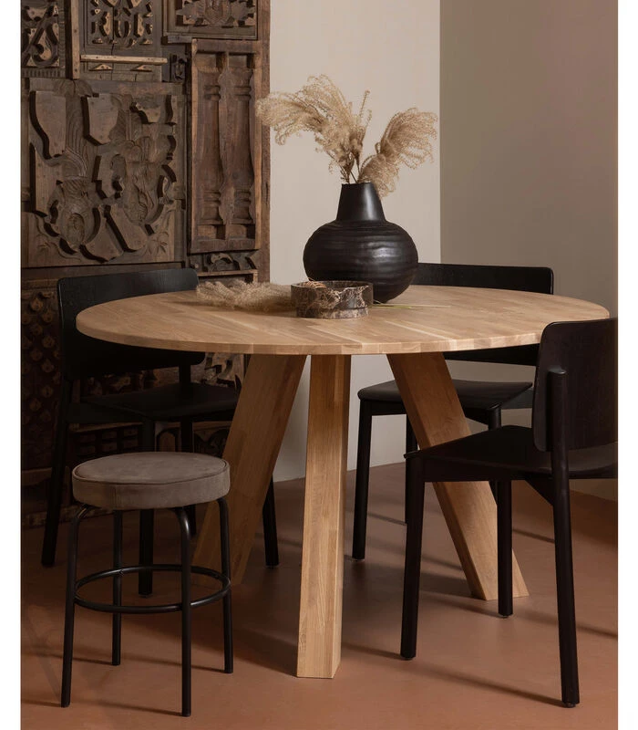 Exclusive Tris Kruk - Leer - Zwart/ Bruin - 45x38x38 3 Exclusive Tris Kruk - Leer - Zwart/ Bruin - 45x38x38 - Afbeelding 3