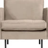 BePureHome Fauteuil Rodeo Classic - Velvet - Khaki - 83x98x88