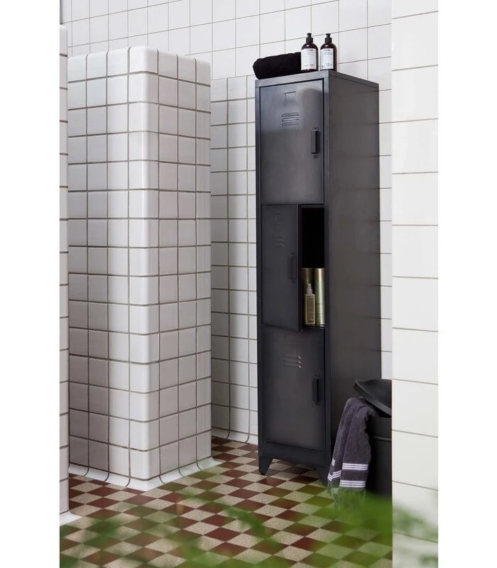 WOOOD Cas Lockerkast 3-Deurs - Metaal - Zwart - Set Van 2 2 WOOOD Cas Lockerkast 3-Deurs - Metaal - Zwart - Set Van 2 - Afbeelding 2