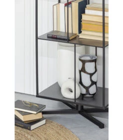 Exclusive Jiske Boekenkast - Metaal - Zwart - 184x50x35 -Meubels Voor Thuis d627df7137444635a56dd4fd316b3c3a