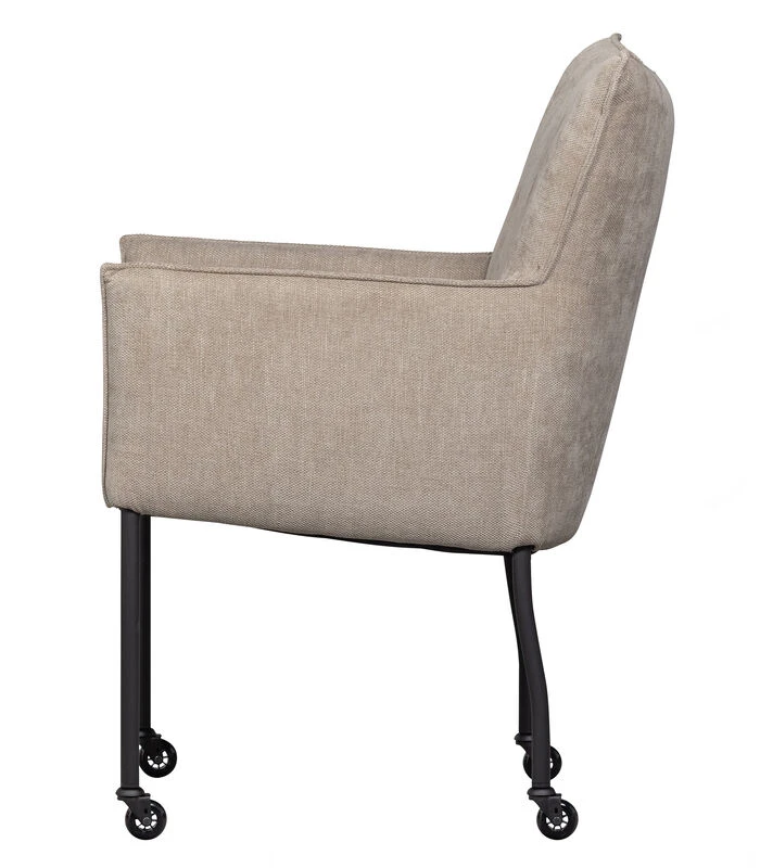 Ezra Eetkamerstoel - Polyester - Zand - 94x56x64 4 Ezra Eetkamerstoel - Polyester - Zand - 94x56x64 - Afbeelding 4