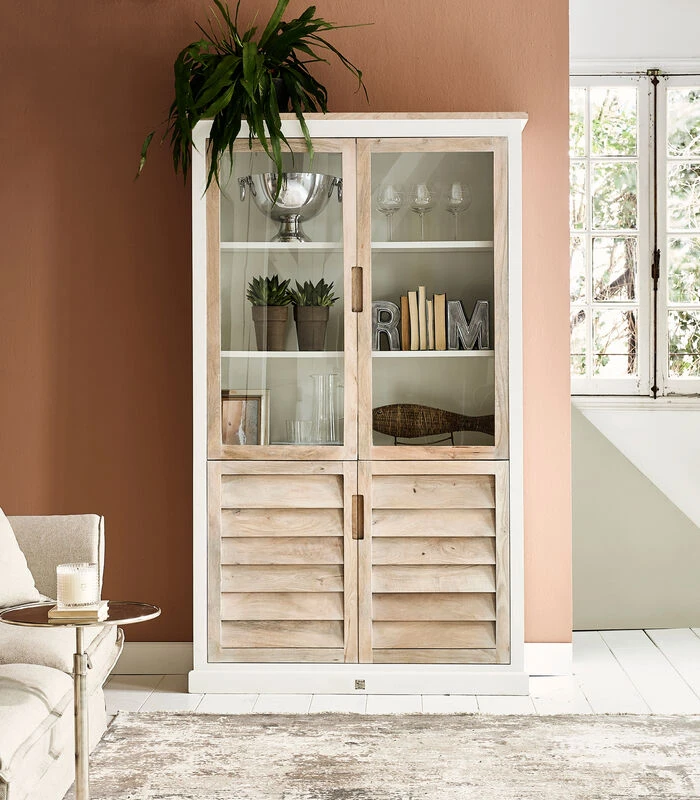 Buffetkast - Kast - Pacifica Glass Cabinet - Wit 2 Buffetkast - Kast - Pacifica Glass Cabinet - Wit - Afbeelding 2