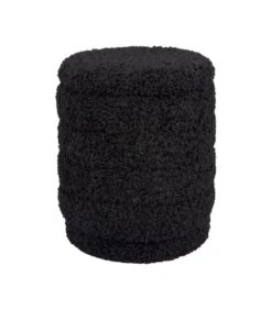 Leitmotiv Poef Cuddly - Zwart - 35x35x40 Cm