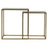 WOOOD Ziva Bijzettafels - Metaal - Antique Brass - Set Van 2
