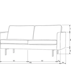 BePureHome Rodeo Bank 2-Zits - Recycle Leer - Zwart - 85x190x86 -Meubels Voor Thuis dae7066102a24d3590c4fd6a46d33af3 2