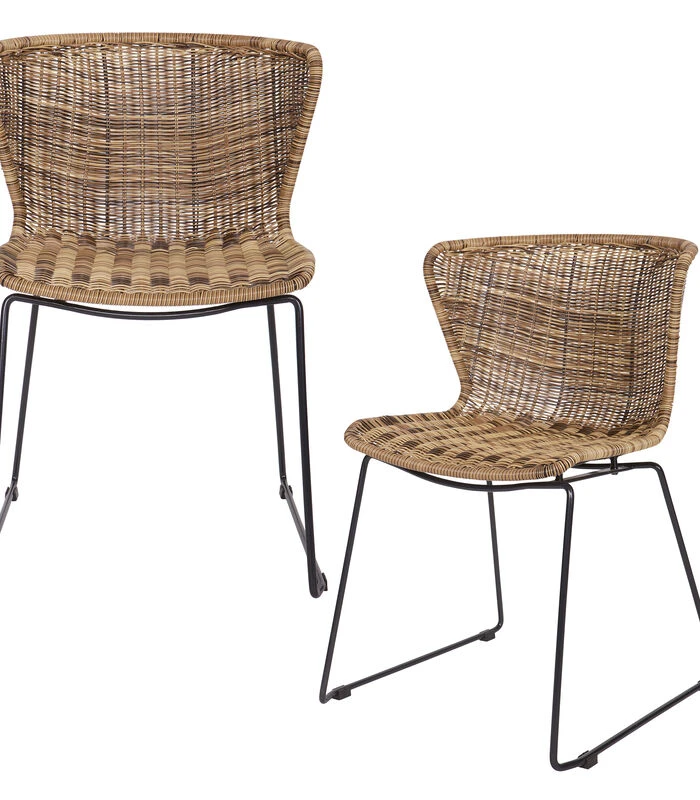 WOOOD Wings Tuinstoel - Polyester - Naturel - Set Van 2 1 WOOOD Wings Tuinstoel - Polyester - Naturel - Set Van 2