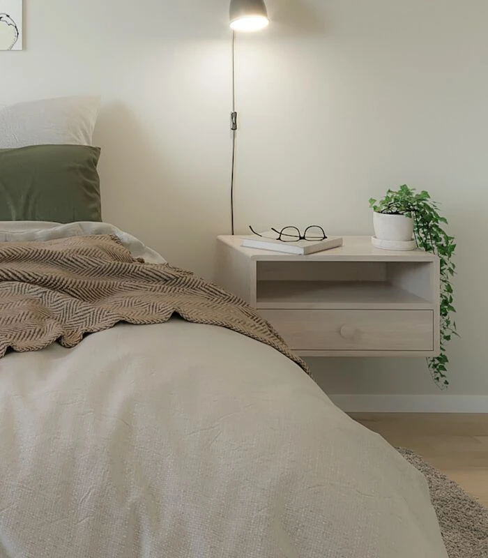 Zwevend Nachtkastje HOPE Met Knop, Berkenhout 4 Zwevend Nachtkastje HOPE Met Knop, Berkenhout - Afbeelding 4