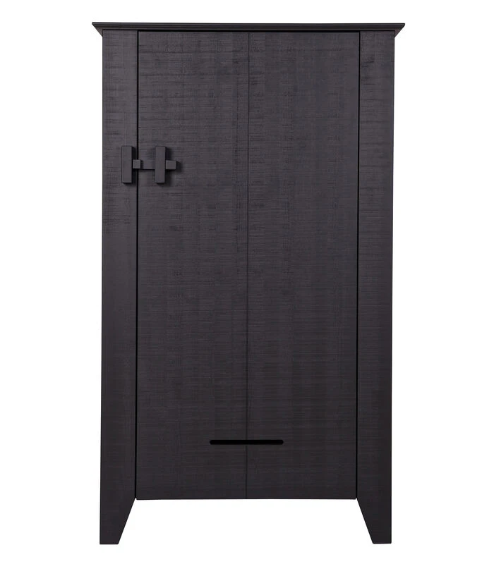 WOOOD Gijs Boerenkast - Grenen Bezaagd - Zwart - 142x85x38 1 WOOOD Gijs Boerenkast - Grenen Bezaagd - Zwart - 142x85x38