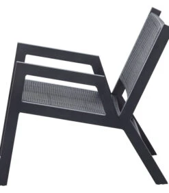 WOOOD Pem Fauteuil Met Armleuning - Aluminium - Zwart - 75x62x78 -Meubels Voor Thuis de528c3fc3994d218358ad3319f6df27