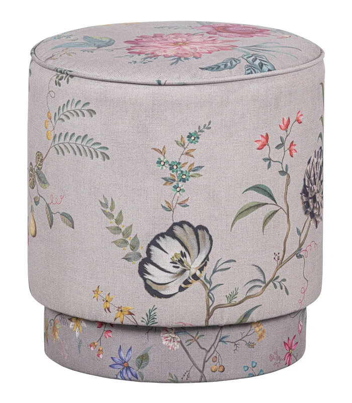 Pip Studio Poef Fleur Grandeur Medium - Khaki - 45x40x40 4 Pip Studio Poef Fleur Grandeur Medium - Khaki - 45x40x40 - Afbeelding 4