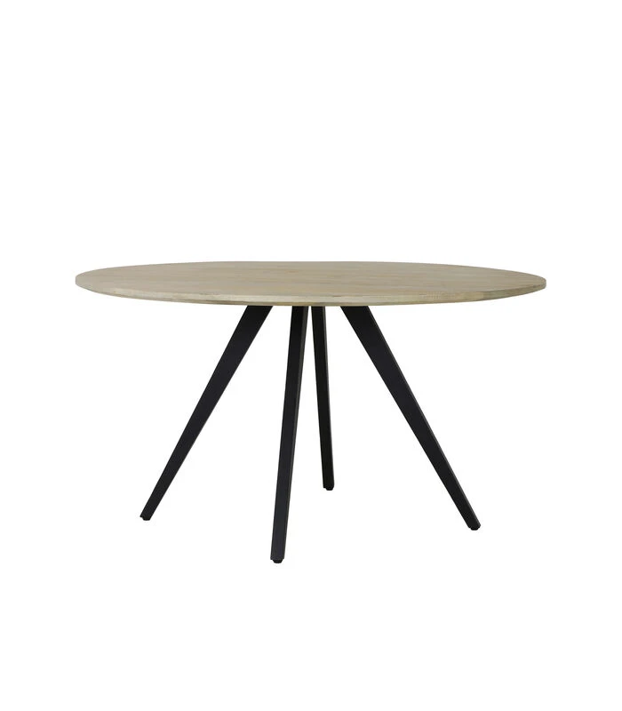 Eettafel Magnifera - Hout/Zwart - Ø120cm 1 Eettafel Magnifera - Hout/Zwart - Ø120cm