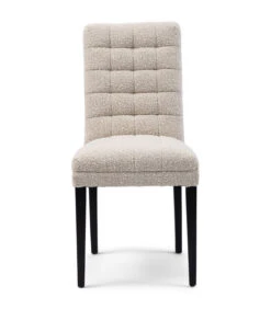 Eetkamerstoel - Clement - Wit - Polyester, Acryl, Rubberhout - 47.0x80.0x105.0 Cm