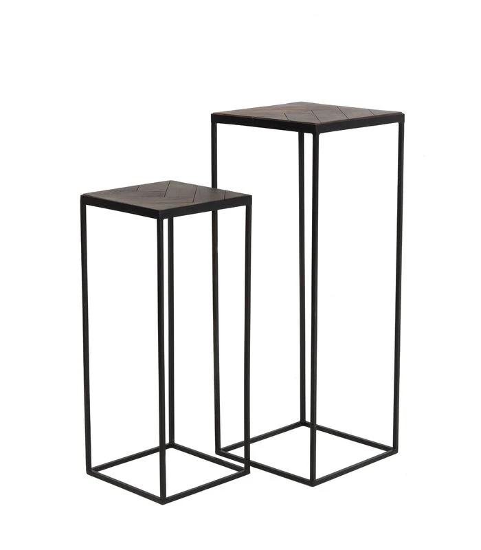 Zuil Chisa - Hout/Zwart - Set 1 Zuil Chisa - Hout/Zwart - Set