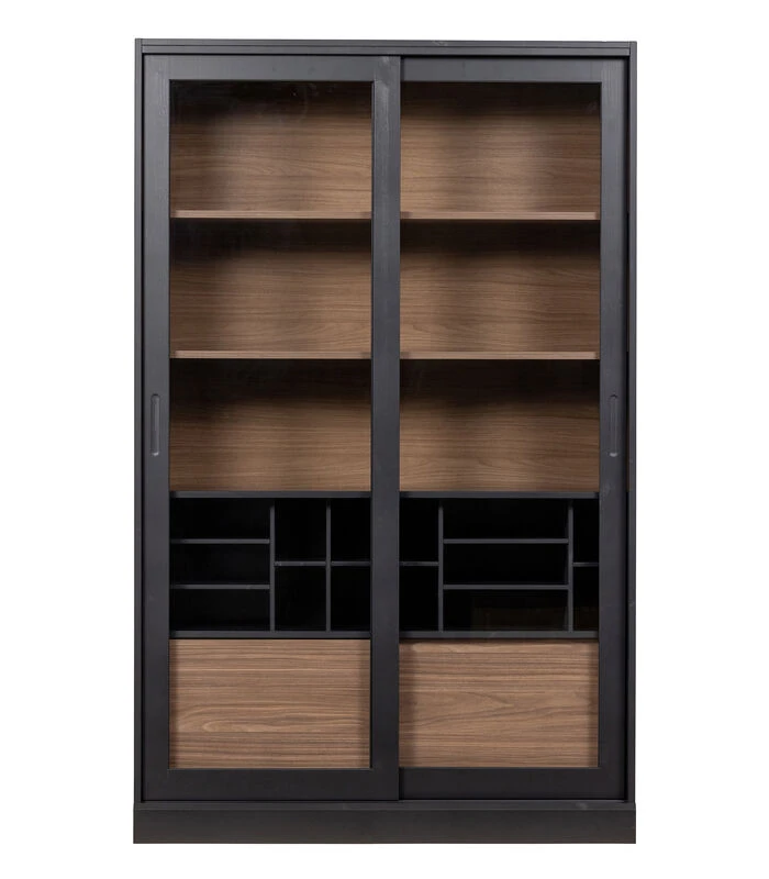 Exclusive James Vitrinekast - Grenen - Zwart - 200x125x47 1 Exclusive James Vitrinekast - Grenen - Zwart - 200x125x47