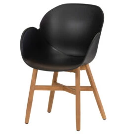 Fauteuil Buiten Tulip - Teak/Propyleen - Zwart - Set Van 2