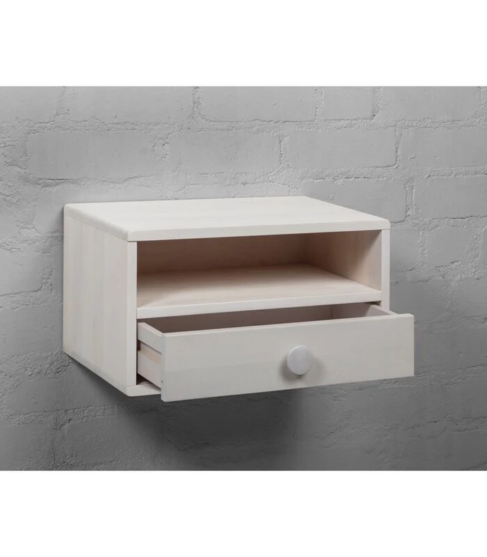 Zwevend Nachtkastje HOPE Met Knop, Berkenhout 3 Zwevend Nachtkastje HOPE Met Knop, Berkenhout - Afbeelding 3