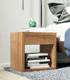 2 X Zwevend Nachtkastje HUGO Met Lade In Eikenhout -Meubels Voor Thuis f44d31db8ee342d288d5f47fd90513b3