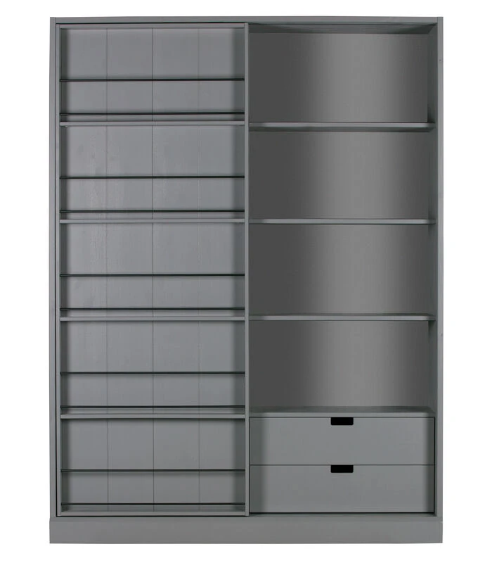 Exclusive Swing Schuifdeurkast - Grenen Geschuurd - Leem - 200x150x46 1 Exclusive Swing Schuifdeurkast - Grenen Geschuurd - Leem - 200x150x46