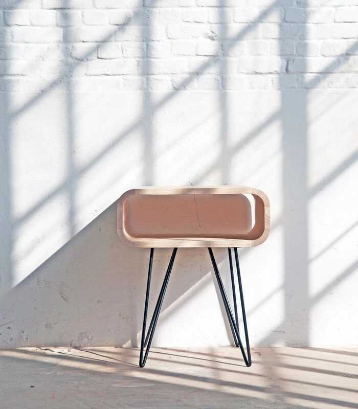 Metro End Tafel Licht Hout/ Zwarte Poten 2 Metro End Tafel Licht Hout/ Zwarte Poten - Afbeelding 2