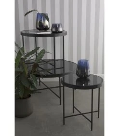 Leitmotiv Salontafel Smooth - Mat Zwart, Zwart Glas Top - 82,5x40cm -Meubels Voor Thuis f8be1d35ae124b02ad1536ba2a4dc6f0