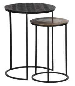 Exclusive Tate Bijzettafel - Metaal - Antique Brass - Set Van 2
