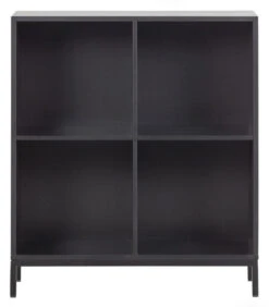 VTwonen Lower Case 4 Vakken Met Onderstel - Grenen - Zwart - 93x81x35
