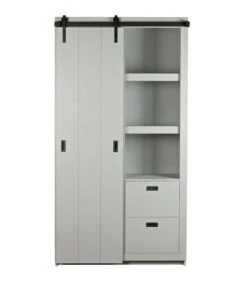 VTwonen Slide Barn Kast - Bezaagd Grenen - Betongrijs - 230x122x37