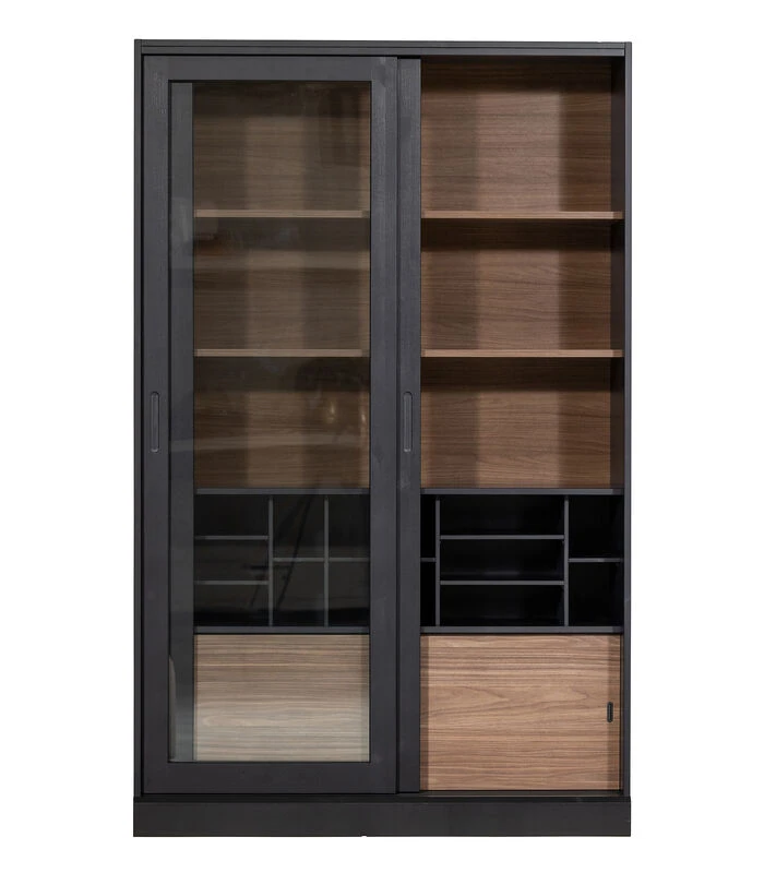 Exclusive James Vitrinekast - Grenen - Zwart - 200x125x47 4 Exclusive James Vitrinekast - Grenen - Zwart - 200x125x47 - Afbeelding 4