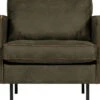 BePureHome Rodeo Classic Fauteuil - Recycle Leer - Army - 83x98x88