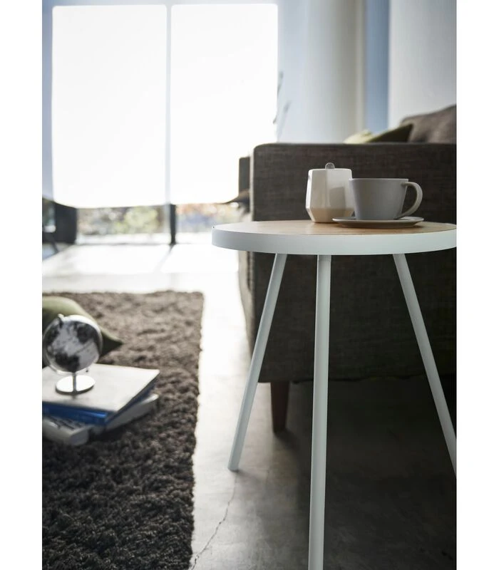 Yamazaki Round Side Table - Tower - White 2 Yamazaki Round Side Table - Tower - White - Afbeelding 2