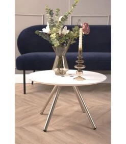 Leitmotiv Salontafel Sliced - Wit, Satijn Finish Poten - 60x40cm -Meubels Voor Thuis feea49b904b343e98baaac11ecc34b54